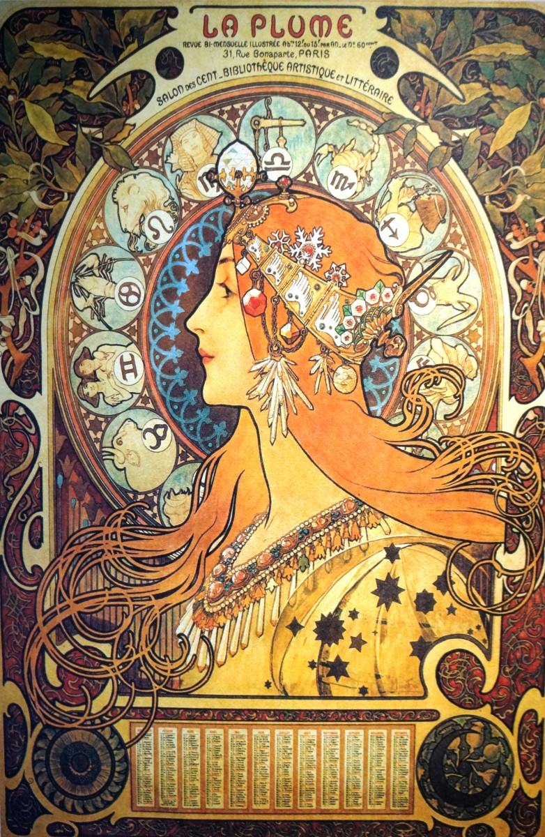 Alphonse Mucha Zodiac Mixed Emotions Fine Art